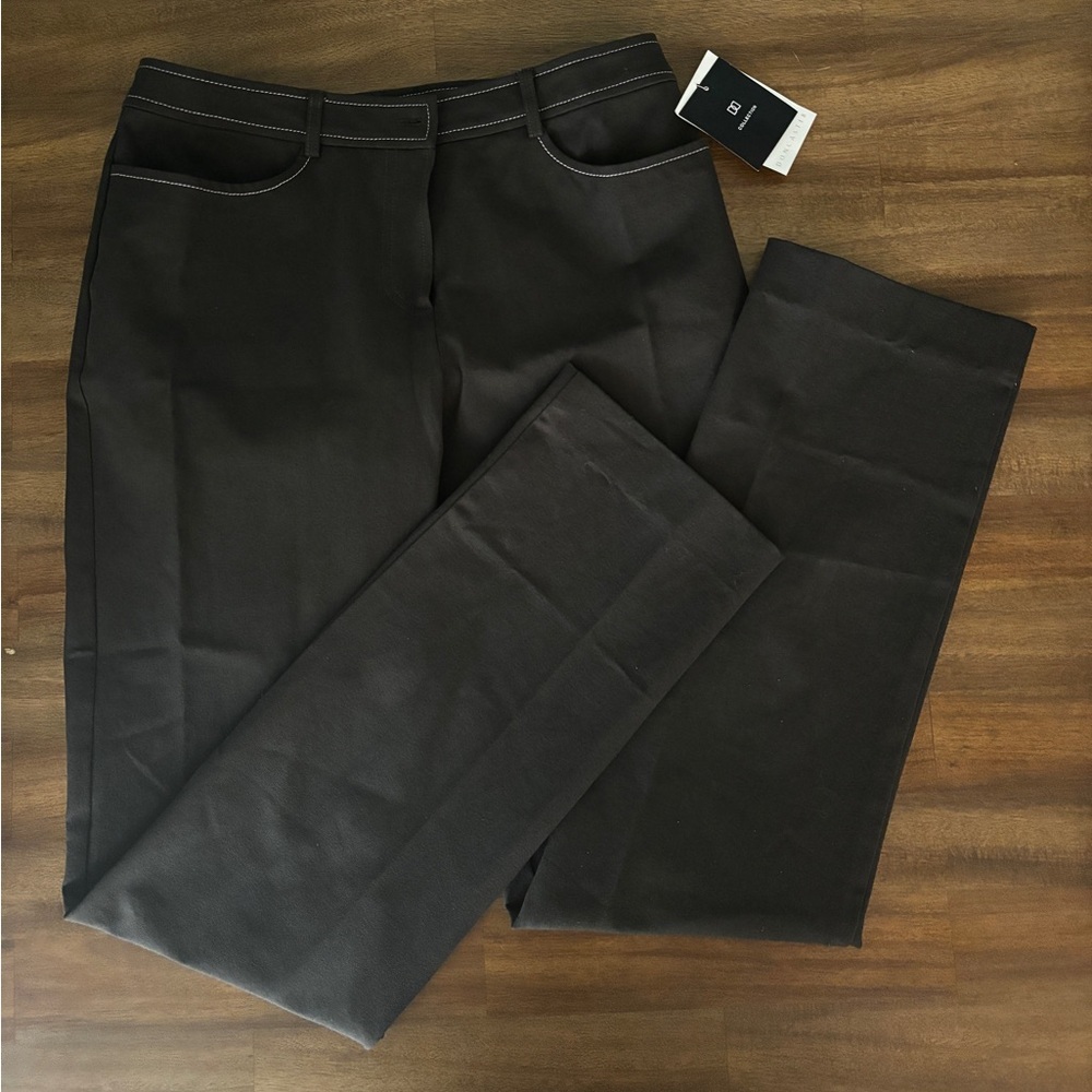 NWT Don Caster Women’s Brown Formal Dress Pants in Brown with Contrast Stitching